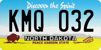 ND license plate KMQ032