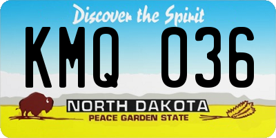 ND license plate KMQ036