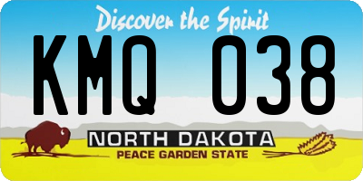 ND license plate KMQ038