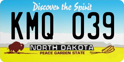 ND license plate KMQ039