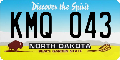 ND license plate KMQ043