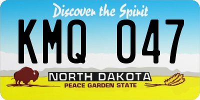 ND license plate KMQ047