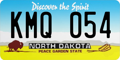 ND license plate KMQ054