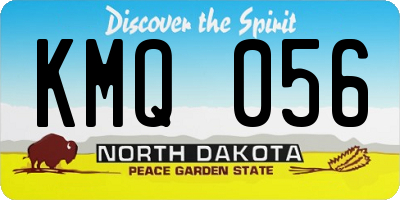 ND license plate KMQ056