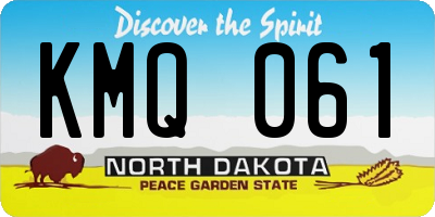 ND license plate KMQ061