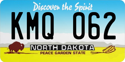 ND license plate KMQ062