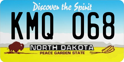ND license plate KMQ068