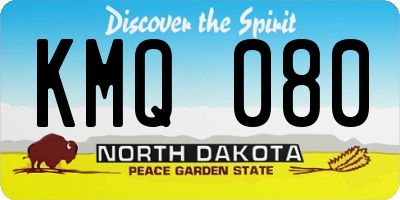 ND license plate KMQ080