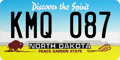 ND license plate KMQ087