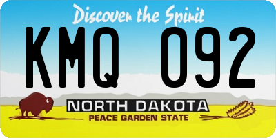 ND license plate KMQ092