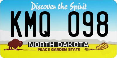 ND license plate KMQ098