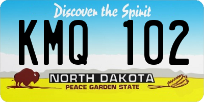 ND license plate KMQ102