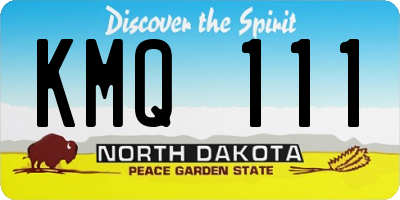 ND license plate KMQ111