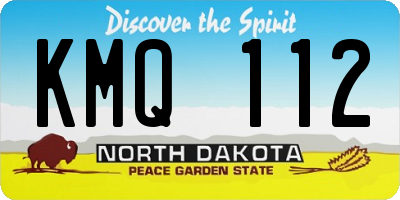 ND license plate KMQ112