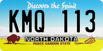 ND license plate KMQ113