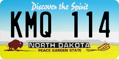 ND license plate KMQ114