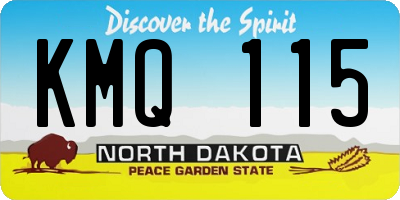 ND license plate KMQ115