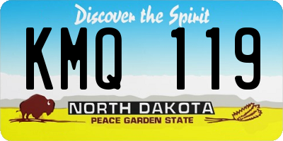 ND license plate KMQ119