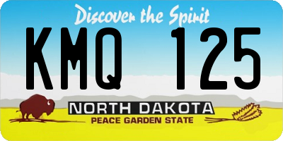 ND license plate KMQ125