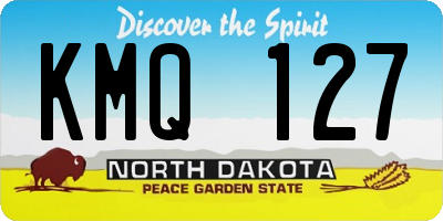 ND license plate KMQ127