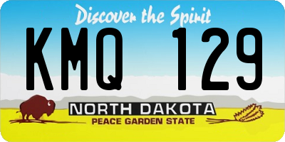 ND license plate KMQ129