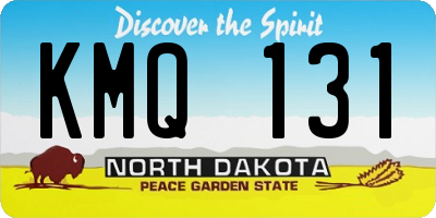 ND license plate KMQ131