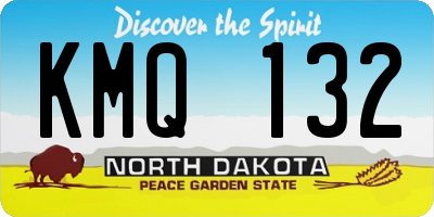 ND license plate KMQ132