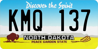 ND license plate KMQ137