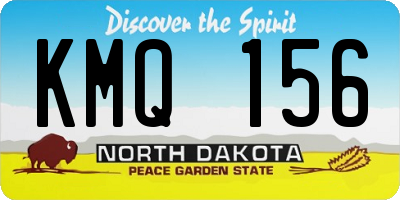ND license plate KMQ156