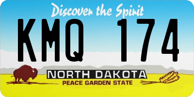 ND license plate KMQ174