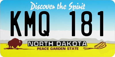 ND license plate KMQ181