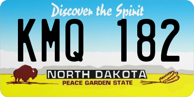 ND license plate KMQ182
