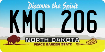 ND license plate KMQ206
