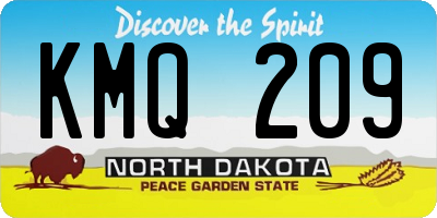 ND license plate KMQ209