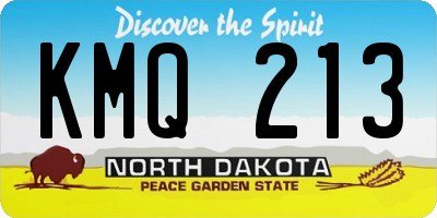 ND license plate KMQ213