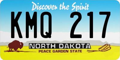 ND license plate KMQ217