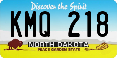 ND license plate KMQ218