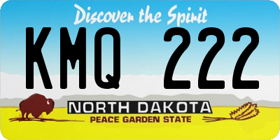 ND license plate KMQ222