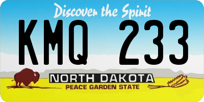 ND license plate KMQ233