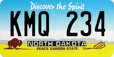 ND license plate KMQ234