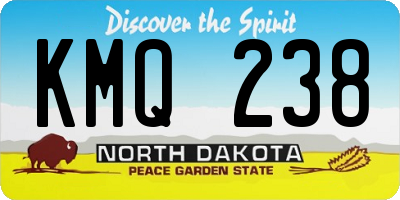 ND license plate KMQ238
