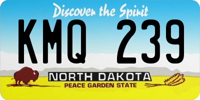 ND license plate KMQ239