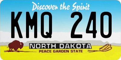 ND license plate KMQ240