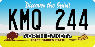 ND license plate KMQ244
