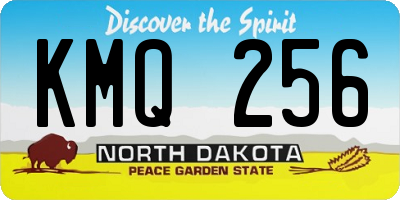 ND license plate KMQ256