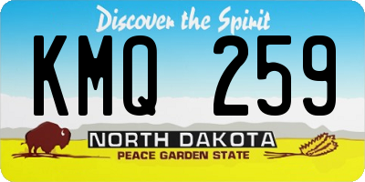 ND license plate KMQ259