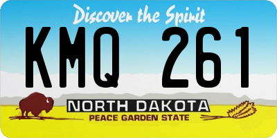 ND license plate KMQ261