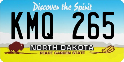 ND license plate KMQ265