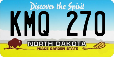 ND license plate KMQ270