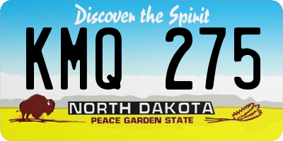 ND license plate KMQ275